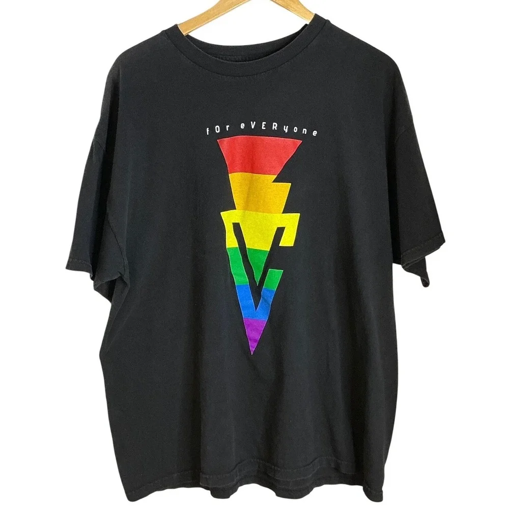 Marvel Pride Love Is Love Graphic T Shirt Black Rainbow‎ Lightning Unisex XL